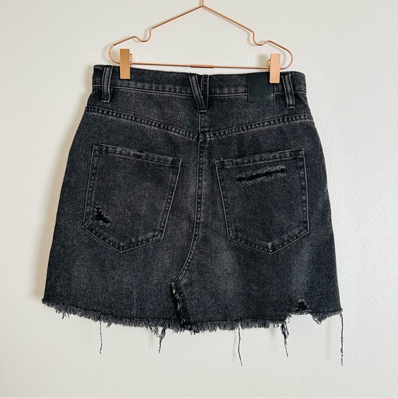 Free People Brea Cut Off High Rise Mini Skirt - Picture 3 of 6